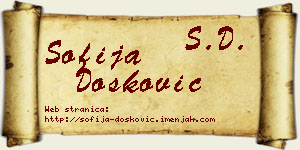 Sofija Dosković vizit kartica